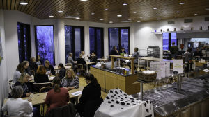 Det här är personalcaféet som finns i den nya Sockengårdens andra våning. Personalcaféet i nya kommungården