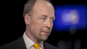 Sannfinländarnas partiordförande Jussi Halla-aho. Jussi Halla-aho på Sannfinländarnas partimöte.