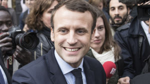 Emmanuel Macron. Franska politikern Emmanuel Macron under valkampanjen 2017
