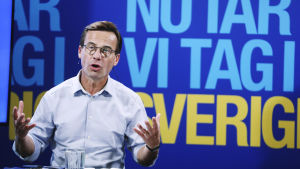 Ulf Kristersson, Moderatledare och borgerliga Alliansens statsministerkandidat. Ulf Kristersson håller tal.