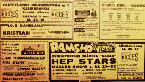 Annons i tidningen Västra Nyland maj 1970. Observera att Benny Andersson titulerades som främsta schlagerförfattaren i Sverige. Ulvaeus också felstavat. Annons i tidningen Västra Nyland om att Hep Stars uppträder på Ramsholmen i Ekenäs.