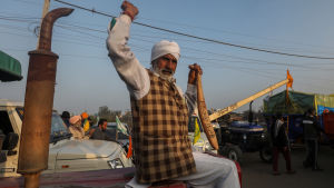 Demonstrerande jordbrukare i Haryana, Indien 14.12.2020