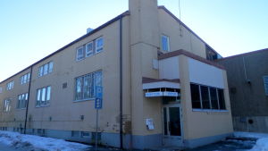 Det inbyggda gamla huset från 1901 vid Snellmans gamla kött- och korvfabrik.