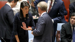 USA:s FN-ambassadör Nikki Haley hävdar att 90 procent av Nordkoreas export nu berörs av sanktioner USA:s FN-ambassadör Nikki Haley hävdar att 90 procent av Nordkoreas export nu berörs av sanktioner