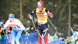 Iivo Niskanen och Martin Johnsrud Sundby i världscupen i Falun i januari 2017.