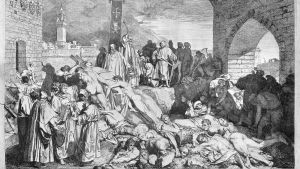 L. Sabatellin etsaus Rutto Firenzessä 1348