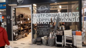 Blossom är en av butikerna som ska stänga. Blossom i Chydenia köpcenter i Karleby.