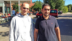 Alaa Salem från Syrien och Ammar Al Kaysi från Irak har bott snart en vecka i Evitskog. Alaa Salem från Syrien och Ammar Al Kaysi från Irak har bott snart en vecka i Evitskog.