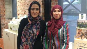 Maniza Rasul och Mahjuba Khaire Kvinnliga afghanska journalister på studiebesök i Finland