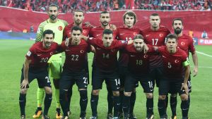 Turkiets elva mot Island den 6 oktober. Turkiets herrlandslag i fotboll inför match den 6 oktober 2017.