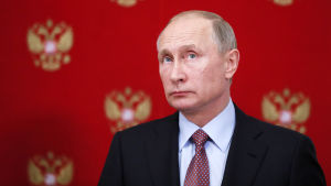 Rysslands president Vladimir Putin. Närbild av Rysslands president Vladimir Putin.