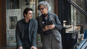 Skådespelaren James Franco och Wim Wenders under inspelningarna av nyaste filmen Every Thing Will Be Fine. Skådespelaren James Franco och regissören Wim Wenders.