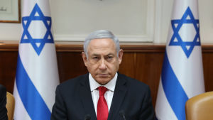 Premiärminister Benjamin Netanyahu i samband med söndagens regeringsmöte. Premiärminister Benjamin Netanyahu i samband med söndagens regeringsmöte.