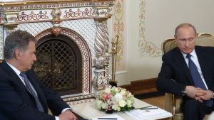Niinistö tror på goda relationer till Ryssland och Putin. Presidenterna Niinistö och Putin i Novo-Ogarjovo.