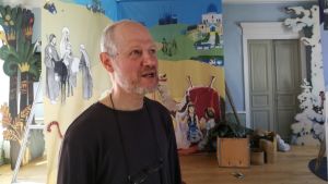 En del av Alexander Reichsteins collage under temat "I östra och sydliga länder". En del av Alexander Reichsteins collage under temat "I östra och sydliga länder". Nykarleby 2018.