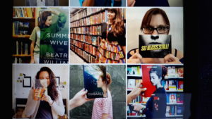 Bilder publicerade under hashtaggen #bookface på Instagram. Foto av mobil som visar en bokbild på Instagram.