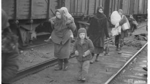 Ingermanländare som anlänt till Hangö i november 1943. Ingermanlänningar i Hangö i november 1943.