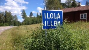 Vägskylt med texten Ilola-Illby