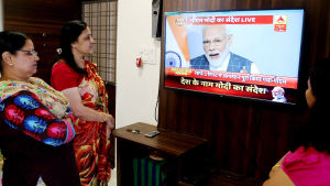 Narendra Modi meddelade om satellitnedskjutningen i ett tal till nationen. Narendra Modi meddelade om satellitnedskjutningen i ett tal till nationen