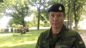 Regementschef Mattias Ardin är själv gotlänning och är glad över att ha kunnat flytta tillbaka till hemön. Mattias Ardin, chef för Gotlands regemente.