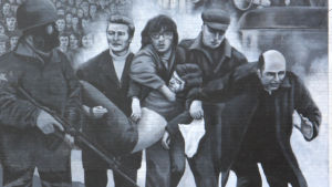 Muralmålning till minne av offren i Derry-Londonderry. Muralmålning till minne av offren i Londonderry.