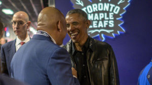 USA:s tidigare president Barack Obama följde matchen. USA:s tidigare president Barack Obama följde matchen.