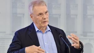 Olli-Pekka Kallasvuo presenterade huvuddragen i Veikkaus förnyelseprogram. Olli-Pekka Kallasvuo, fotograferad den 5 september 2019 när han presenterade förnyelser inom Veikkaus.