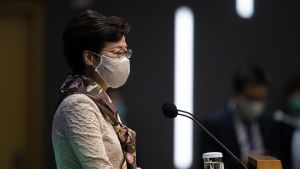 Carrie Lam hävdade på tisdagen att många i Hongkong lever i rädsla och att nya säkerhetslagar därför behövs. Hongkongs chefsminister Carrie Lam.
