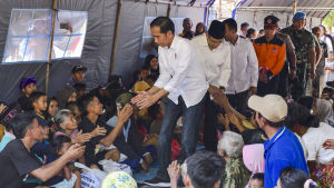   President Joko Widodo visited Monday the survivors who lost their homes on the plateau 