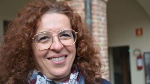 Claudia Crocetti fortsätter gå till arbetet på pappersmuseet Museo della Carta, trots att det är stängt för besökare. Claudia Crocetti.