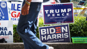 Både Trumps och Bidens kampanjer har har storsatsat på valreklam i Florida. Valreklam i Miami.