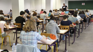 Franska elever vid gymnasieskola i Montpellier.
