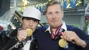 Peter Kotilainen och Mika Kohonen firade guld i Riga för två år sedan. Peter Kotilainen och Mika Kohonen.