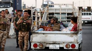 En av de familjer som valde att fly Kirkuk då staden intogs av irakiska regeringsstyrkor och shiamilis.