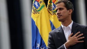 Juan Guaidó efter att ha deklarerat att han tagit över makten 23.1.2019 Juan Guaidó