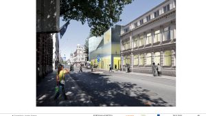Så här kunde Fortunakvarteret se ut från Slottsgatan Fortuna-kvarteret från Slottsgatan