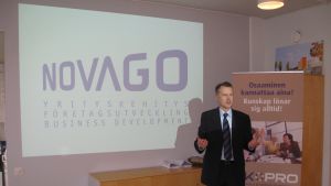 Carl-Johan Sandström är vd för Novago. Carl-Johan Sandström är vd för Novago företagsutveckling, som verkar i Västnyland.