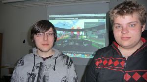 Andreas Skrifvars och Robin Häggvik. Datanomerna Andreas Skrifvars och Robin Häggvik har deltagit i YA:s virtuella undervisning i Second Life.