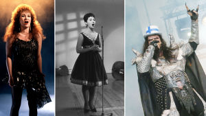 Virve Rosti (1987), Laila Kinnunen (1961) ja Mr. Lordi (2006).