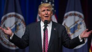 Donald Trump vid ett kampanjtillfälle i Virginia den 2 augusti 2016.
