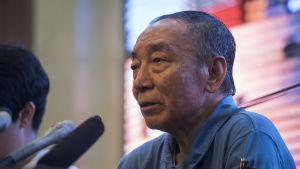 Liu Xiaoguang, Liu Xiaobos äldre bror, på presskonferensen i Shenyang. Liu Xiaoguang, Liu Xiaobos äldre bror, på presskonferensen i Shenyang.