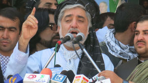 Abdullah Abdullah abdullah abdullah talar till väljare inför presidentvalet i Afghanisatn