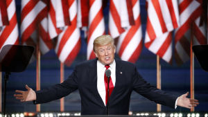 Donald Trump under valkampanjen inför presidentvalet. Republikanernas presidentkandidat Donald Trump den 21 Juli 2016.