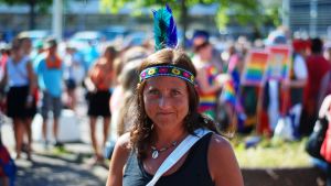 Nicole Stambej jobbar som ungdomsarbetare på Ungpride Nicole Stambej på Åland Pride