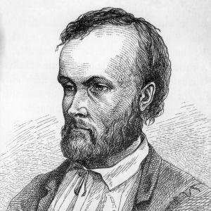 Albert Edelfeltin tekemä piirustus Aleksis Kivestä.
