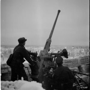 Ilmatorjuntatykki (Bofors 40 mm) Tainionkosken Karhumäellä 13.12.1939.
