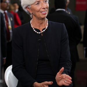 Christine Lagarde under en presskonferens vid ett APEC-möte i Peru 18.11.2016