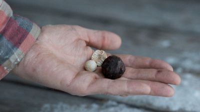 Drygt 200 år gamla blykulot från Oravais slagfält.
