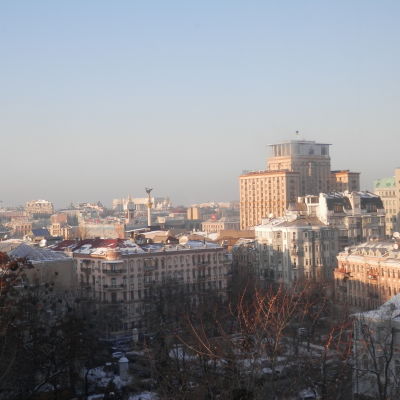 Vy över centrum av Kiev