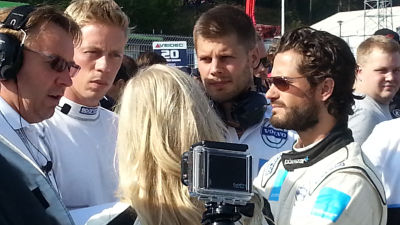 Emma Kimiläinen-Liuski och prins Carl Philip i Solvalla